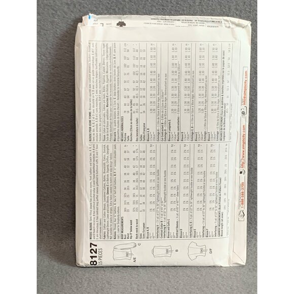 Simplicity 8127 Womens Button-Up Blouse Sewing Pattern Sizes 6-10 - Picture 2 of 2